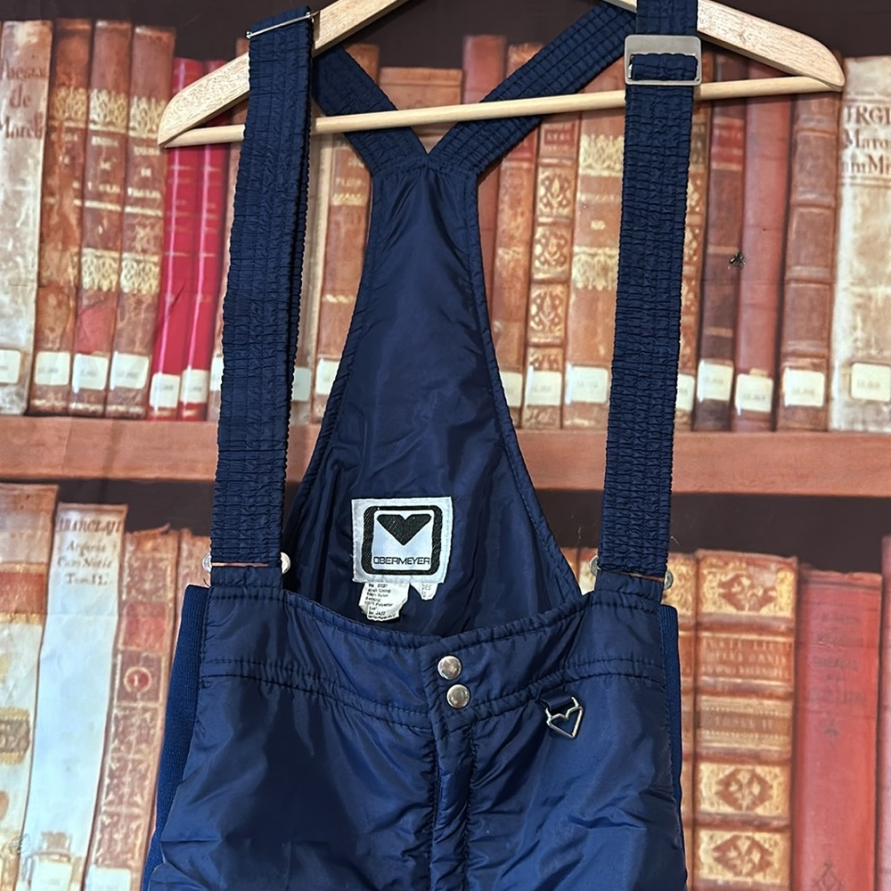 Obermeyer navy blue overall pants Cold Weather / Ski bib wear Ladies 10 - Picture 2 of 6